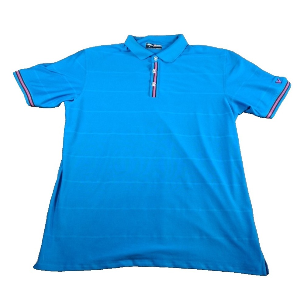 Callaway Opti-Dri Mens XL Blue Performance Golf Polo Shirt